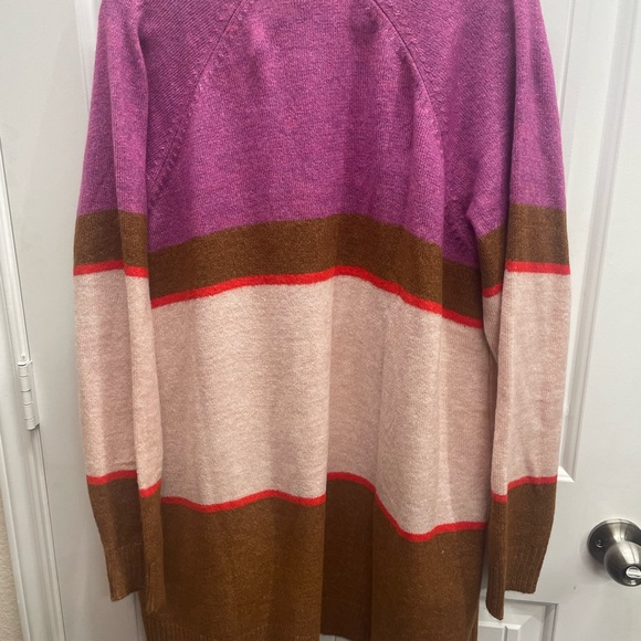 Lane Bryant Purple/Pink/Brown Striped Open Cozy Cardigan Sweater Size 14/16 NWT - Picture 7 of 8